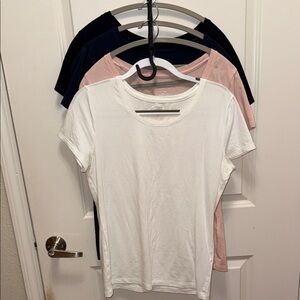 Banana Republic Short Sleeve Tee Set of 4 - White, Pink, Navy, Black